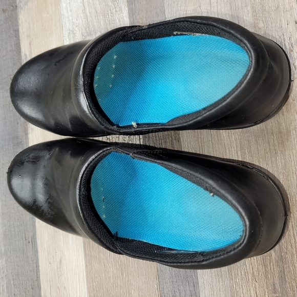 Dr. Scholl's Black Oil Slip Resistant Work Clogs Women's 8 Leather - Picture 5 of 10